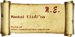 Maskal Eliána névjegykártya